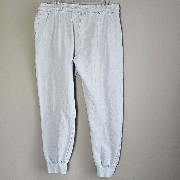 U.S. Vintage Track Pants Joggers XL Beige Cotton Blend Pockets Elastic Waist - Picture 6 of 8